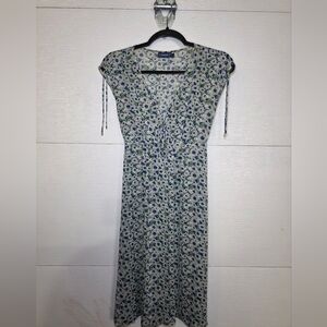 Mexx Blue and Green Floral Midi Dress